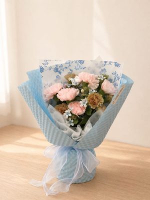 F.Flower Vintage Blue Floral 复古青花康乃馨花束
