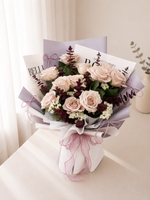 F.Flower Mauve Luxe Rose Bouquet