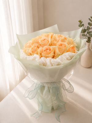 F.Flower Champagne Blush Rose Bouquet
